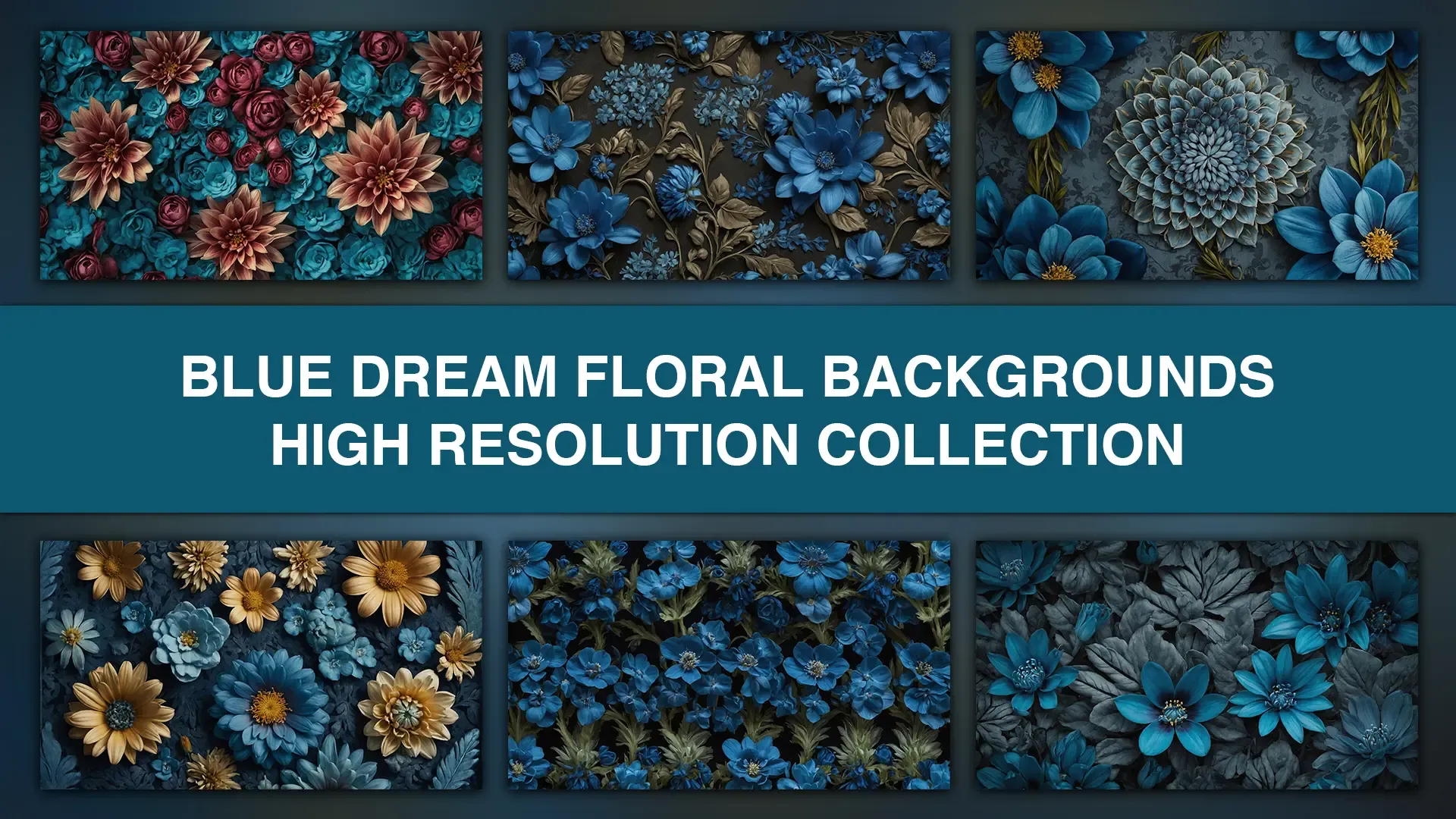 Blue Dream Floral Backgrounds High Resolution Collection image